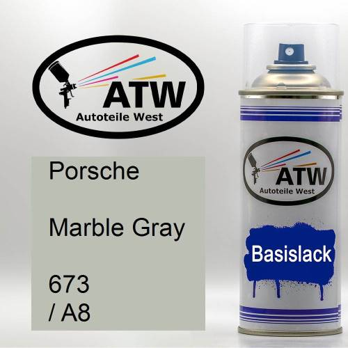 Porsche, Marble Gray, 673 / A8: 400ml Sprühdose, von ATW Autoteile West.